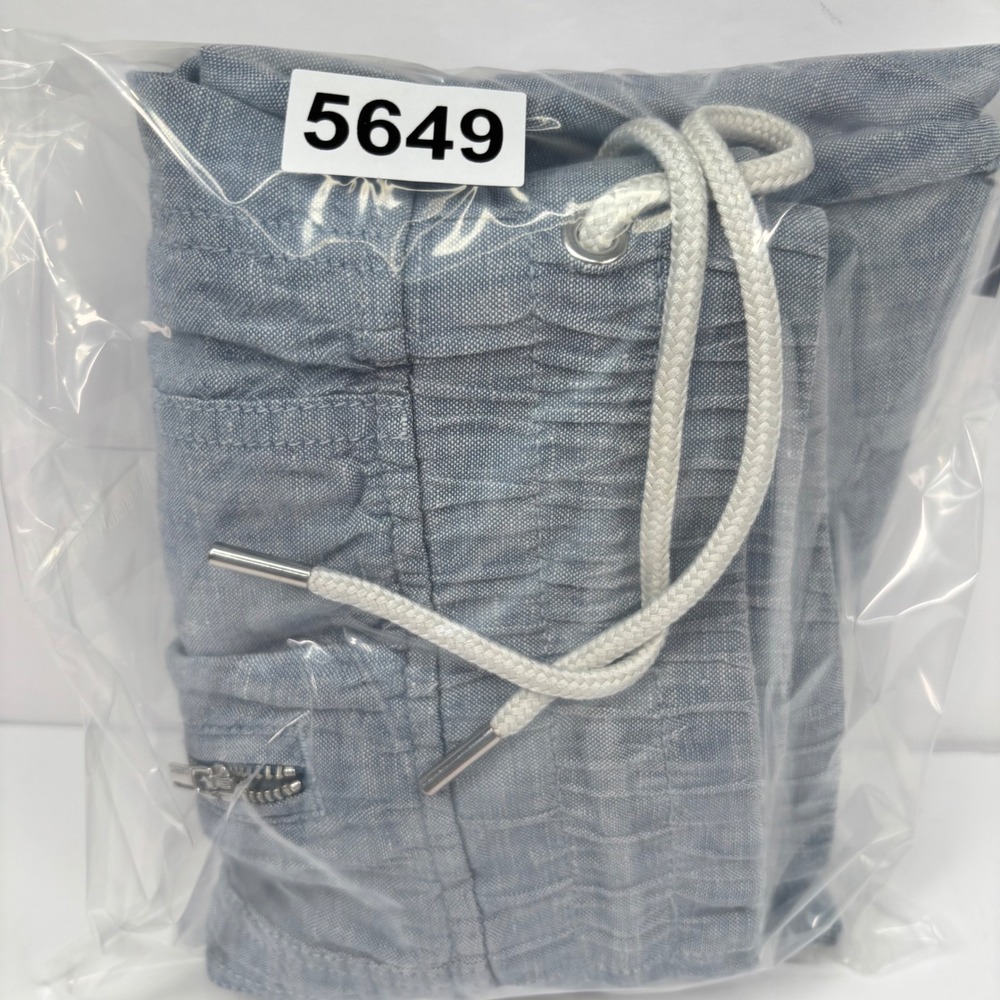 Athleta Women 2 Cabo Linen Jogger Blue Smocked Waist Zipper Pockets Athleisure - Picture 12 of 12